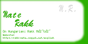 mate rakk business card